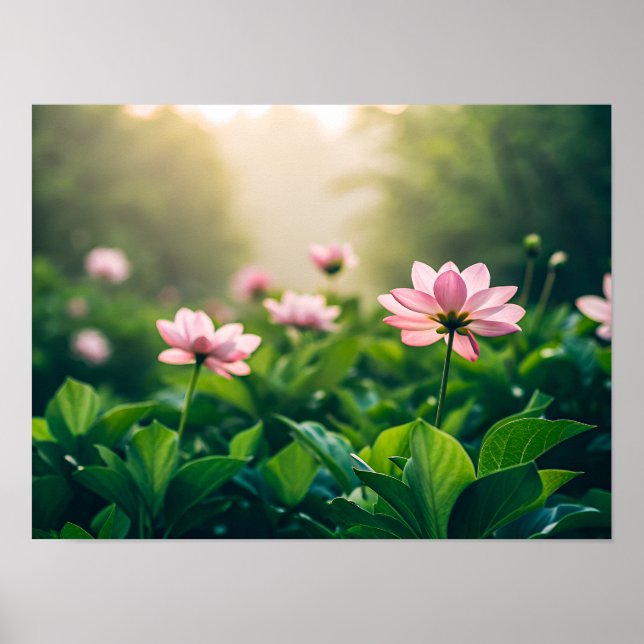Affiche Soft pink flowers (Devant)