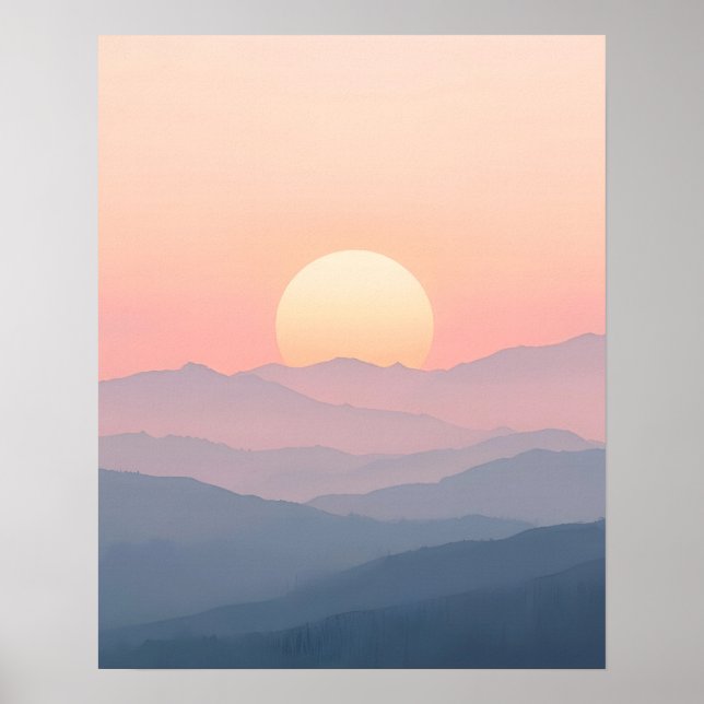 Affiche Soft Sunrise Mountain Wall Art (Devant)