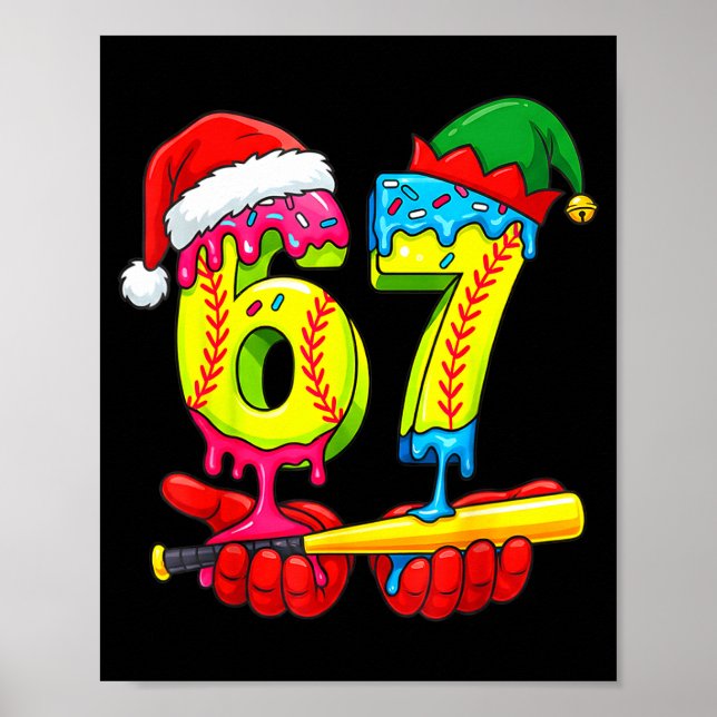 Affiche Softball 67 Ice Cream Drip Six Seven Boys Funny Ch (Devant)