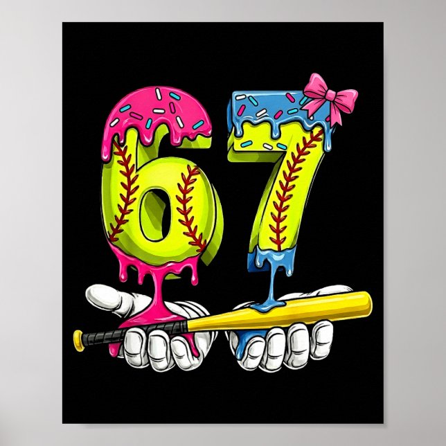 Affiche Softball 67 Ice Cream Drip Six Seven Boys Funny Me (Devant)
