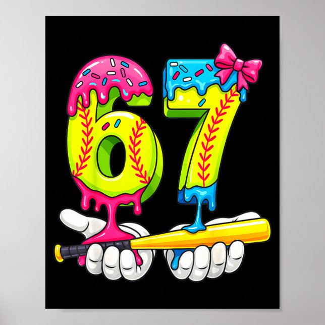 Affiche Softball 67 Ice Cream Drip Six Seven Boys Funny Me (Devant)