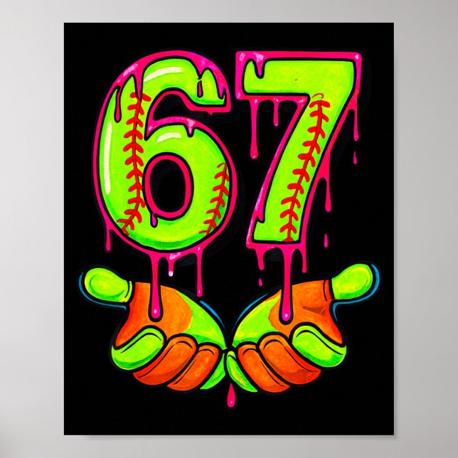 Affiche Softball 67 Six Seven Funny Gen Alpha Meme Drip Te (Devant)