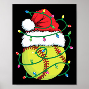 Affiche Softball Avec Chapeau de Père Noël Hommes Garçons