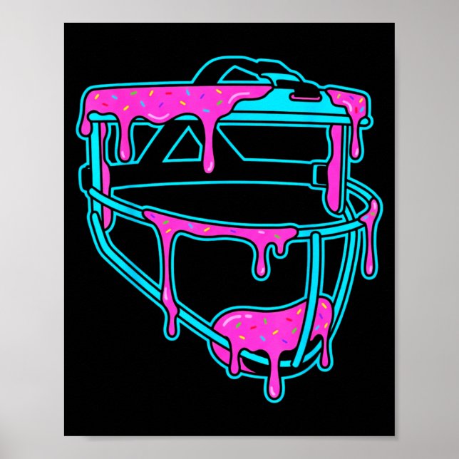 Affiche Softball Catcher Drip Ice Cream Mask Sprinkles Gam (Devant)