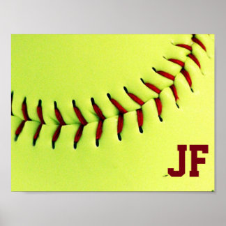 Affiche Softball de Personalized yellow