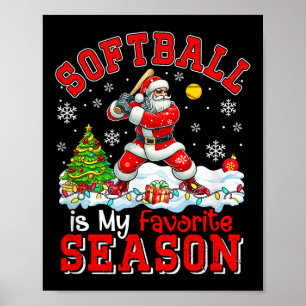 Affiche Softball Est La Saison Favorite Costume Joueur Chr