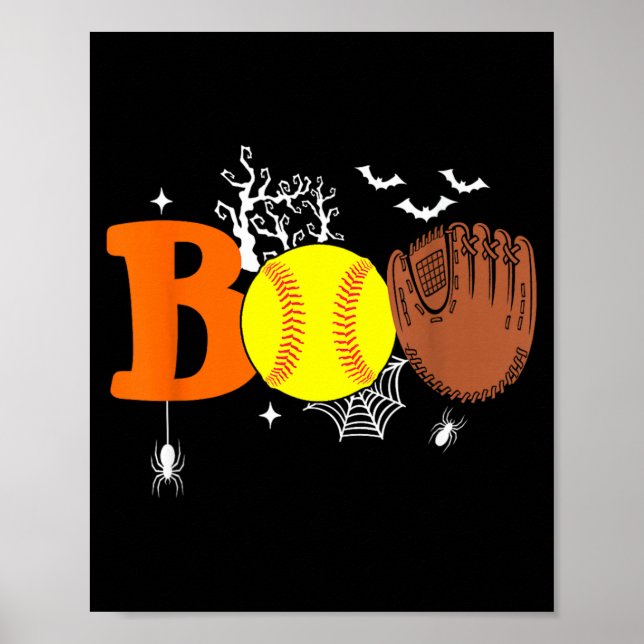 Affiche Softball Halloween effrayant Softball Halloween (Devant)