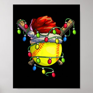 Affiche Softball Noël Noël Lumières Noël Softball