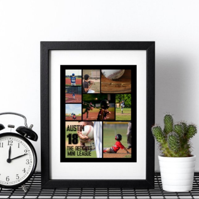 Affiche Softball personnalisé Photo Collage Nom de l'équip (Créateur téléchargé)