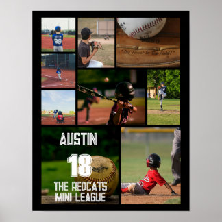 Affiche Softball personnalisé Photo Collage Nom de l'équip