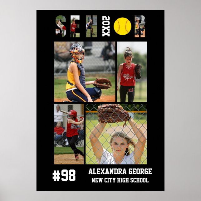 Affiche Softball Senior Night Graduation Player (Devant)