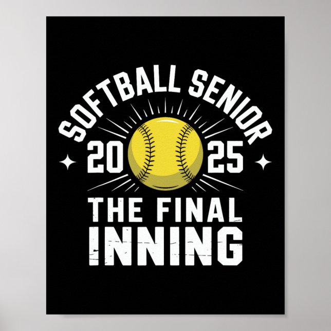 Affiche Softball Senior Night Senior Cl Of 2025 Graduation (Devant)