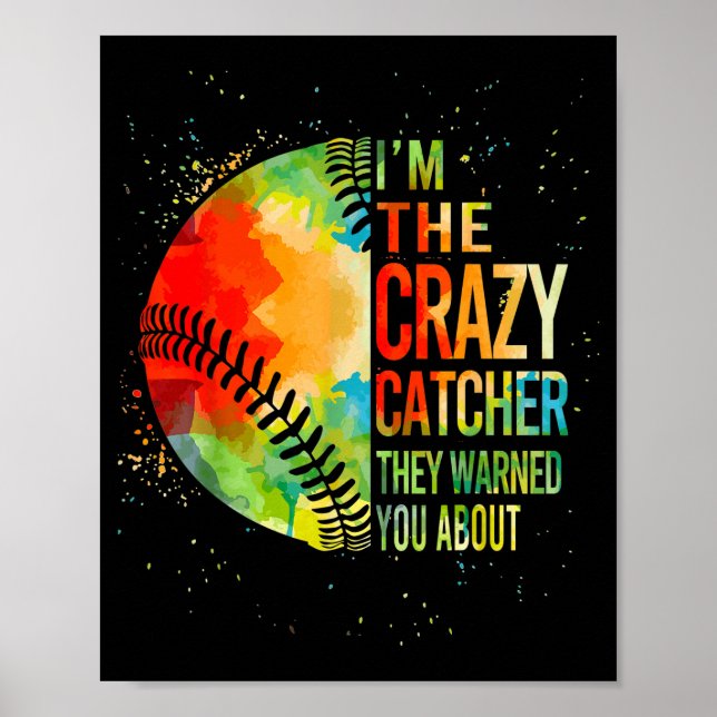 Affiche Softball-shirt Crazy Catcher Funny Youth Teen Girl (Devant)