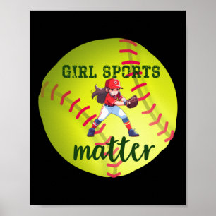 Affiche Softball; Sticker de sport pour filles