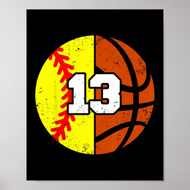 Affiche Softll Sketll Numéro 13 Maillot Drôle 13ème Annive (Devant)
