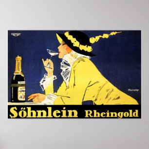 Affiche SOHNLEIN RHEINGOLD German Champagne by Fritz Rumpf