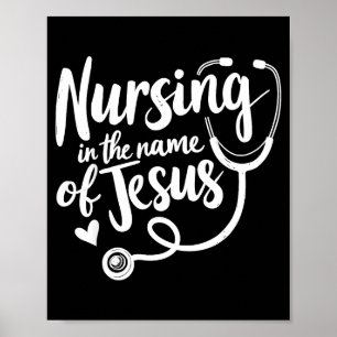 Affiche Soins au nom de l'infirmière chrétienne jésus
