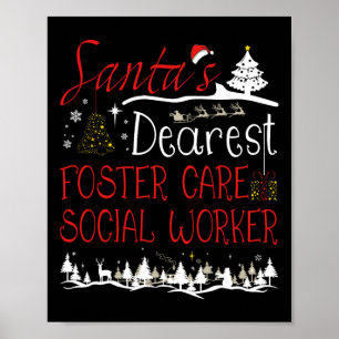 Affiche Soins d'accueil Social Worker Xmas Job Cute Christ