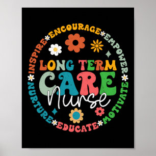 Affiche Soins de longue durée Infirmière Cute Retro Ltc Ap