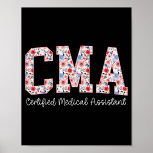 Affiche Soins de santé instantanés certifiés CMA Floral