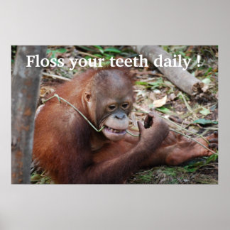 Affiche Soins dentaires Floss Dentiste pour enfants