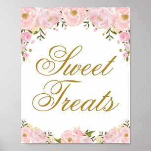 Affiche Soins sucrés Wedding shower Floral Décor d'anniver