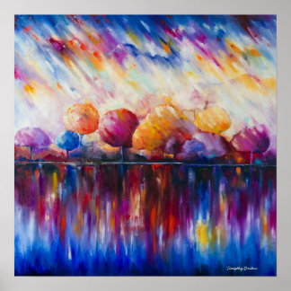 Affiche Soirée au lac Canvas Imprimer