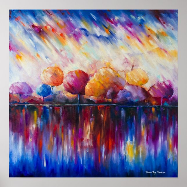 Affiche Soirée au lac Canvas Imprimer (Devant)