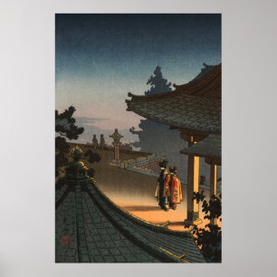 Affiche Soirée au temple Miidera par Tsuchiya Koitsu