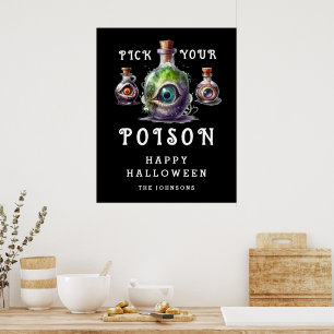 Affiche Soirée Cocktail Halloween Choisissez Votre Poison