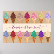 Soirée Crème Glace Bébé Fille 2 ans Anniversaire