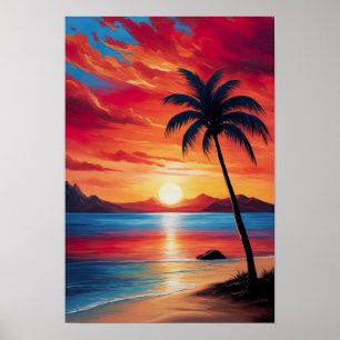 Affiche Soirée Crimson au bord de la plage