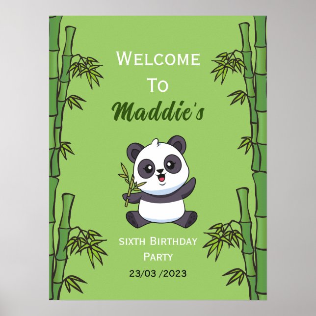Affiche Soirée d'anniversaire de Cute Panda Kiddie (Devant)