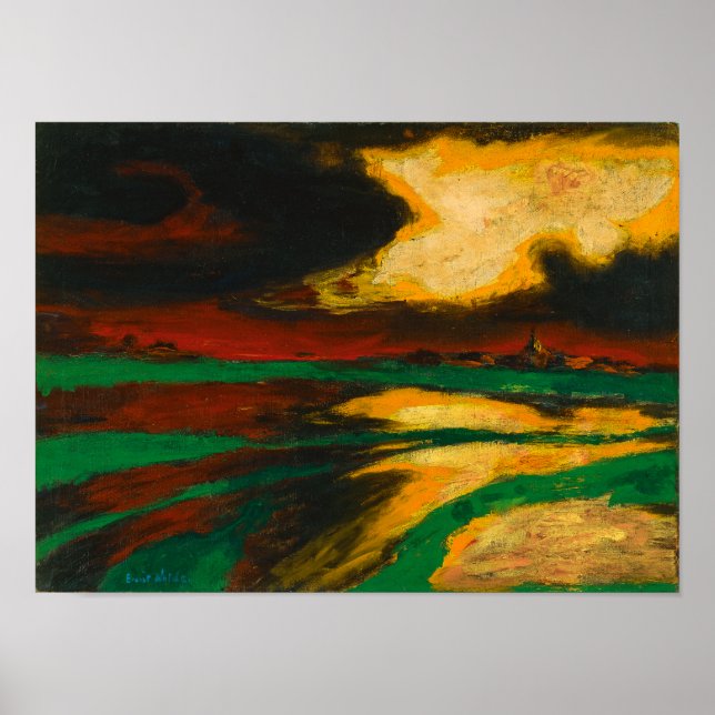 Affiche Soirée d'automne | Emil Nolde | (Devant)