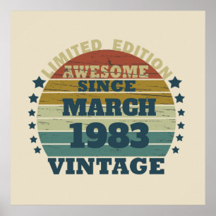 Affiche Soirée de 40 ans vintage personnalisée