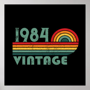 Affiche Soirée de 40 ans vintage personnalisée