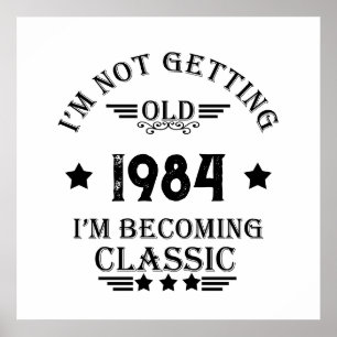 Affiche Soirée de 40 ans vintage personnalisée
