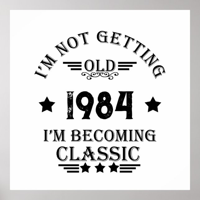 Affiche Soirée de 40 ans vintage personnalisée (Devant)