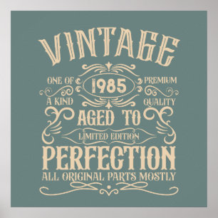 Affiche Soirée de 40 ans vintage personnalisée