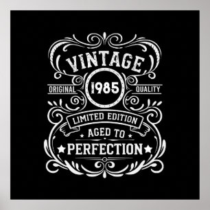 Affiche Soirée de 40 ans vintage personnalisée