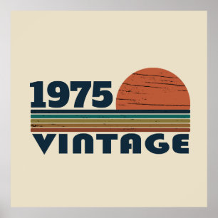 Affiche Soirée de 50 ans vintage personnalisée