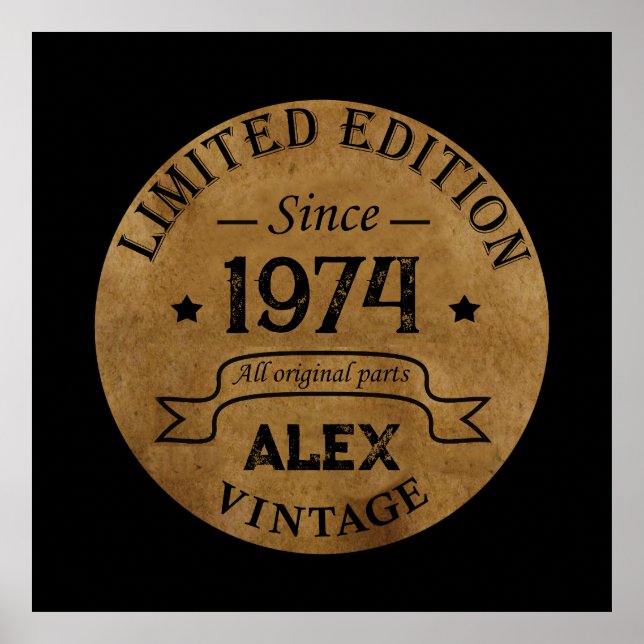 Affiche Soirée de 50 ans vintage personnalisée (Devant)