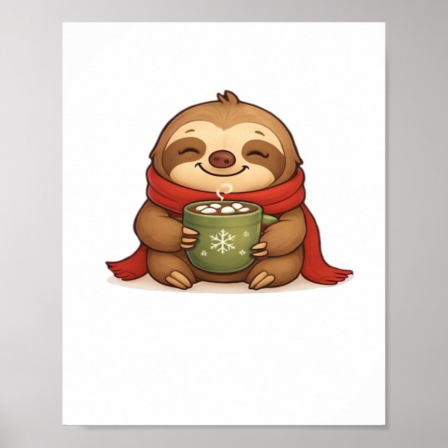 Affiche Soirée de Noël avec chocolat chaud - Cute Win (Devant)