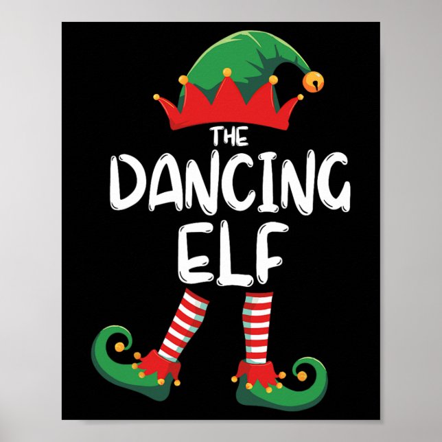 Affiche Soirée de Noël de groupe de famille Elf Correspond (Devant)