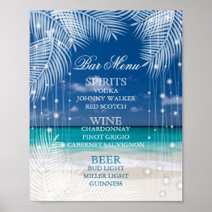 Affiche Soirée de plage - Menu Bar