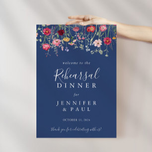 Affiche Soirée de répétition Fleur sauvage Boho Bienvenue