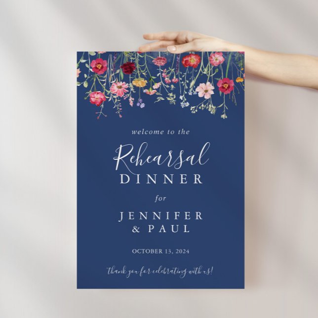 Affiche Soirée de répétition Fleur sauvage Boho Bienvenue (Créateur téléchargé)