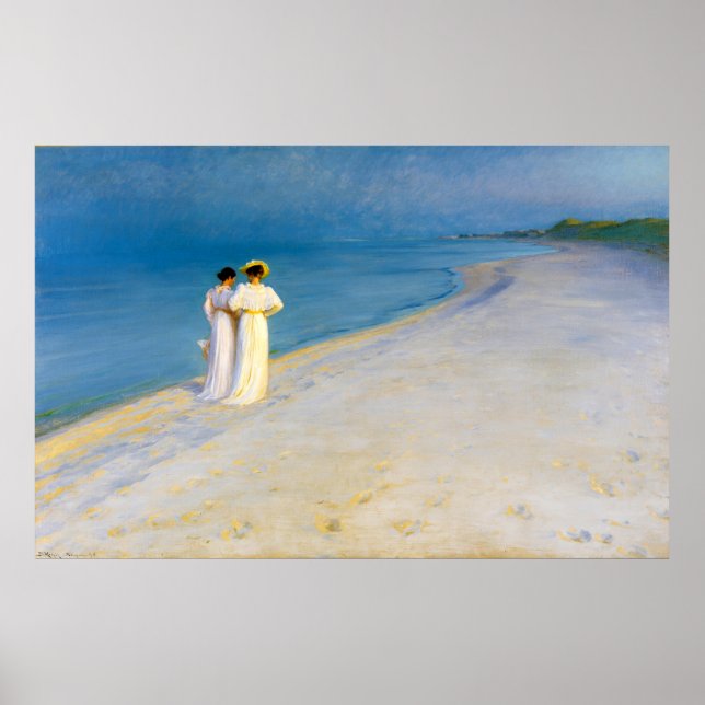 Affiche Soirée d'été sur la plage Souther (1893) (Devant)