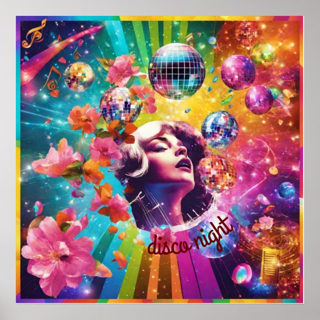 Affiche Soirée disco rétro (Devant)