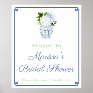 Affiche Soirée élégante Bleu Vert Gingembre Jar Douche